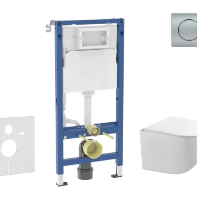 Geberit Duofix - priekšsienas elementa komplekts, Gaia WC ar SoftClose sēdekli un Delta01 vadības plati, hroms matēts SANI11CA1131B
