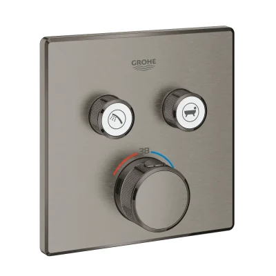 Grohe Grohtherm SmartControl - termostata maisītājs zemapmetuma montāžai, 2 ventiļi, Hard Graphite birstēts 29124AL0