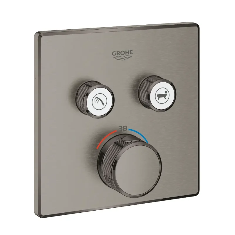 Grohe Grohtherm SmartControl - termostata maisītājs zemapmetuma montāžai, 2 ventiļi, Hard Graphite birstēts 29124AL0