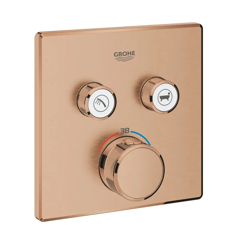Grohe Grohtherm SmartControl - termostata maisītājs zemapmetuma montāžai, 2 vārsti, Warm Sunset birstēts 29124DL0