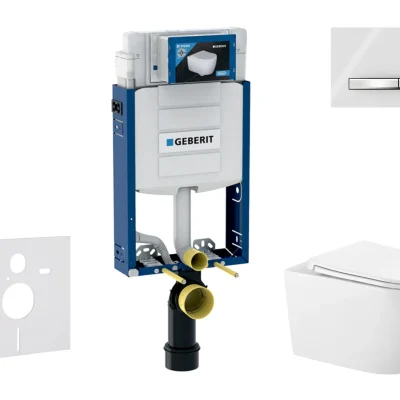 Geberit Kombifix - komplekts priekšsienas elements, Gaia WC ar SoftClose sēdekli un Sigma50 vadības plati, hroms/alpīnbalts SANI15CA3126