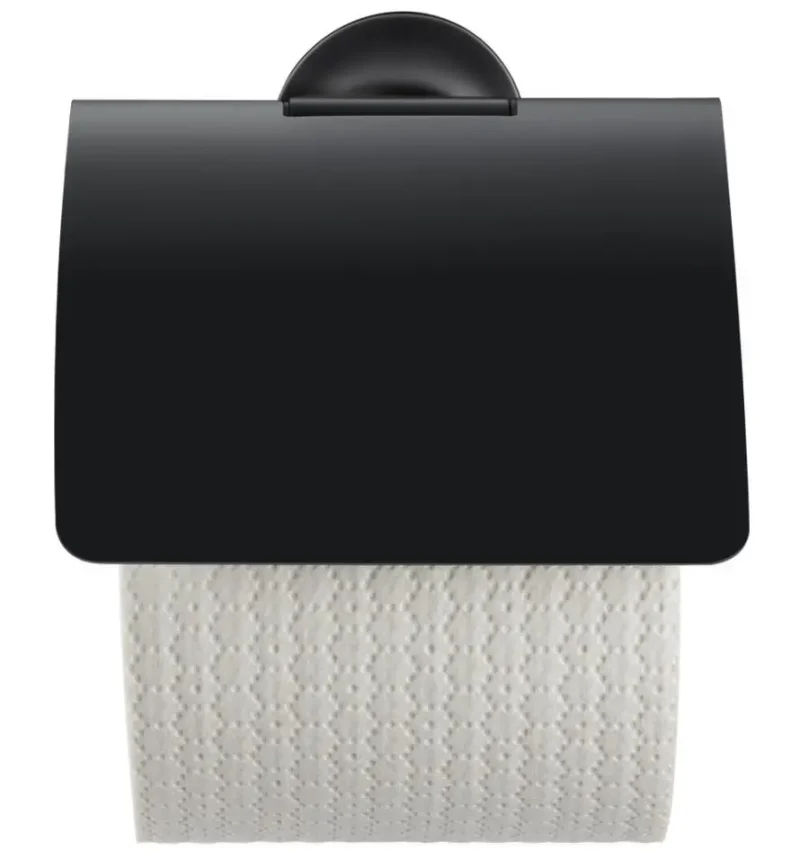 Duravit Starck T - tualetes papīra turētājs ar vāku, melns matēts 0099404600