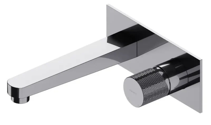 OMNIRES Contour - zemapmetuma izlietnes maisītājs, 2 caurumu montāža, ar iebūvēto korpusu, hroms CT8015CR