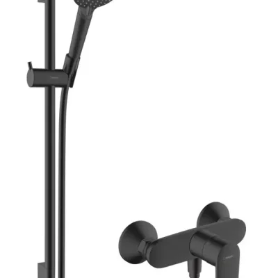 Hansgrohe Vernis Blend - dušas komplekts ar maisītāju, 2 strūklas veidi, EcoSmart, matēti melns 26958670