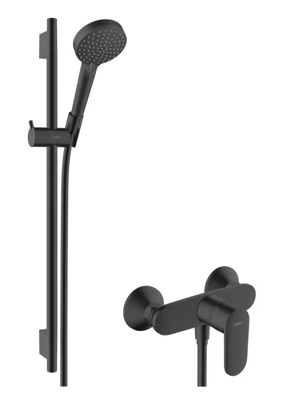 Hansgrohe Vernis Blend - dušas komplekts ar maisītāju, 2 strūklas veidi, EcoSmart, matēti melns 26958670