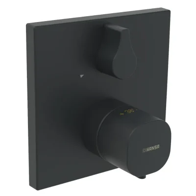 Hansa Living - termostata vannas maisītājs zemapmetuma montāžai, melns matēts 8113956233