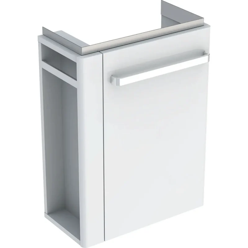 Geberit Selnova Compact - izlietnes skapītis, 45x25x60 cm, 1 durvis, eņģes pa labi, balts spīdīgs/balts matēts 501.496.00.1