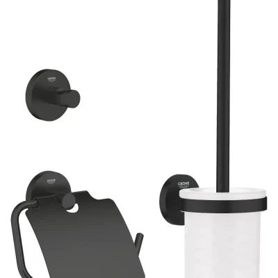 Grohe QuickFix Start - WC aksesuāru komplekts 3 in 1, melns matēts 412042430