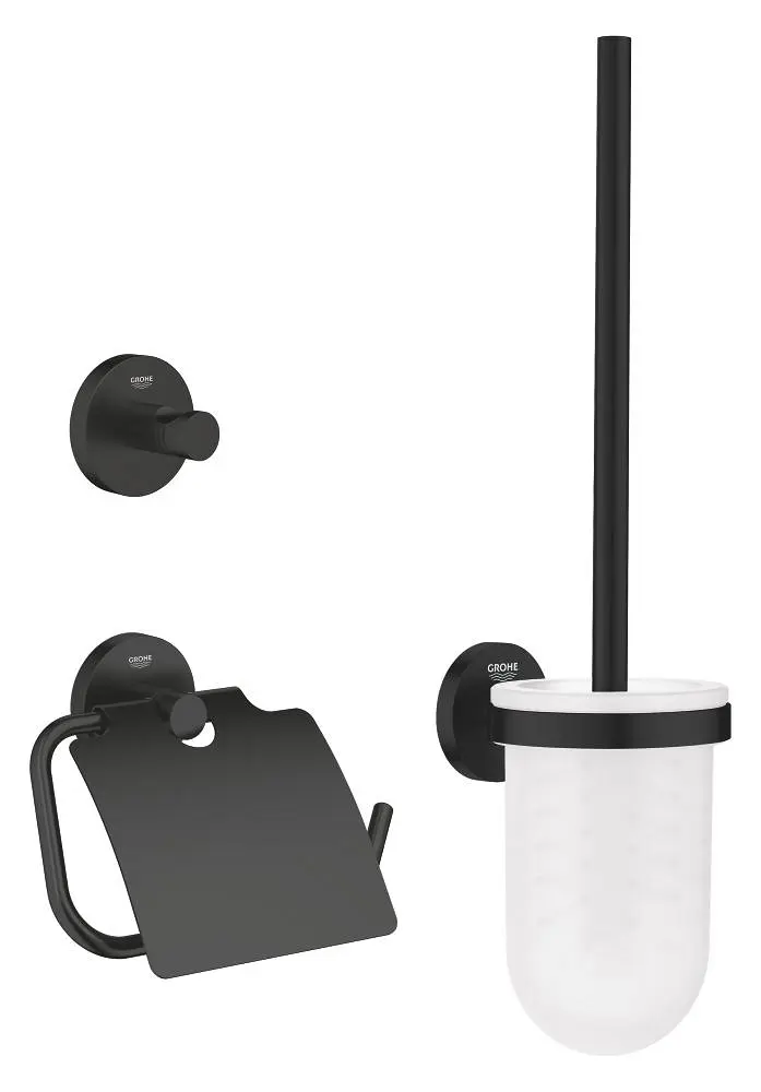 Grohe QuickFix Start - WC aksesuāru komplekts 3 in 1, melns matēts 412042430