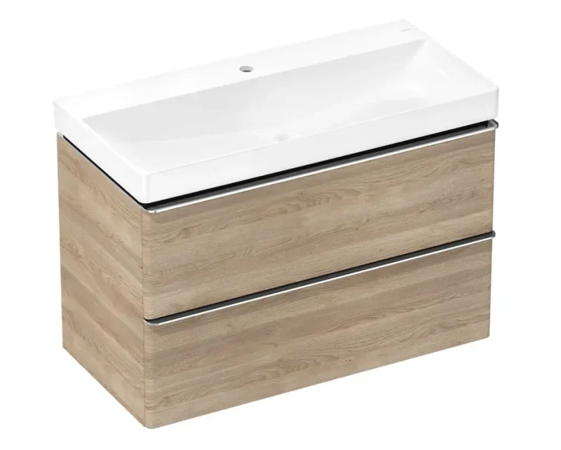 Hansgrohe Xelu Q - izlietne ar apakšskapīti, 63x98x50 cm, 2 atvilktnes, dabīgs ozols/hroms 54385000