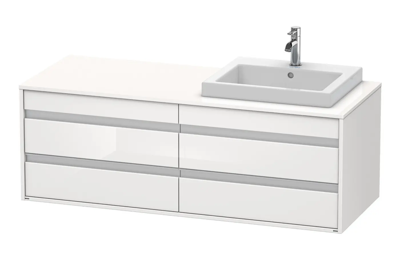 Duravit Ketho - izlietnes skapītis 50x140x55 cm, labais, ar 4 atvilktnēm, balts spīdīgs KT6757R2222