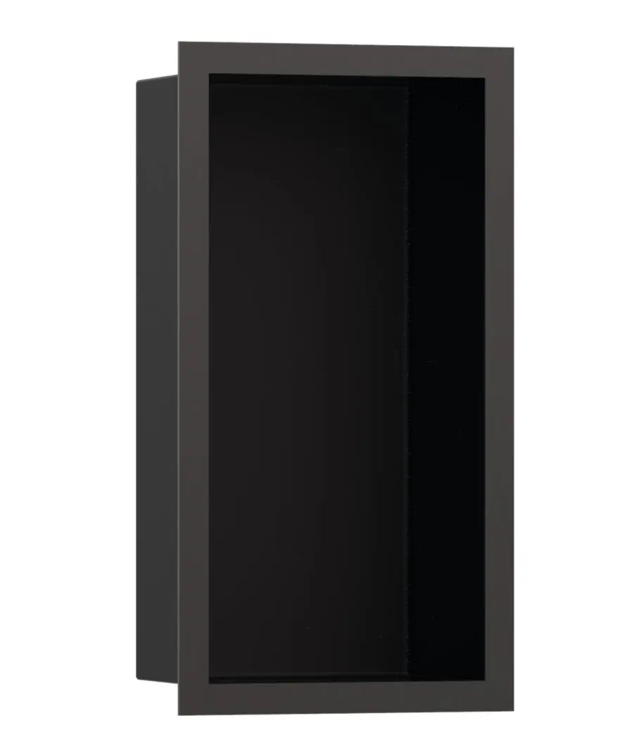 Hansgrohe XtraStoris Individual - sienas niša ar dizaina rāmi, 30x15x10 cm, matēts melns/hroms melns matēts 56095340