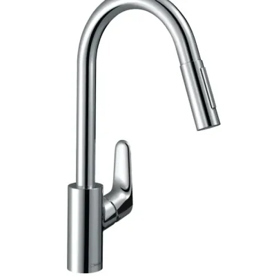 Hansgrohe Focus M41 - virtuves izlietnes maisītājs M4116-H240 ar izvelkamu trauku dušu, sBOX, hromēts 73880000