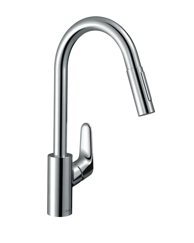 Hansgrohe Focus M41 - virtuves izlietnes maisītājs M4116-H240 ar izvelkamu trauku dušu, sBOX, hromēts 73880000