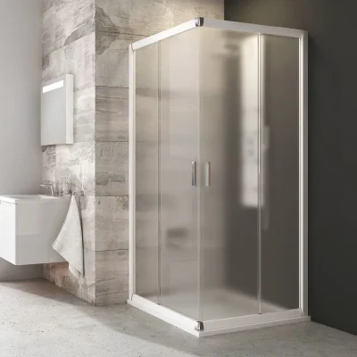 Ravak Blix - četrdaļīga dušas kabīne BLRV2-80, 78-80 cm, balta/vīnogu raksta stikls 1LV40100ZG