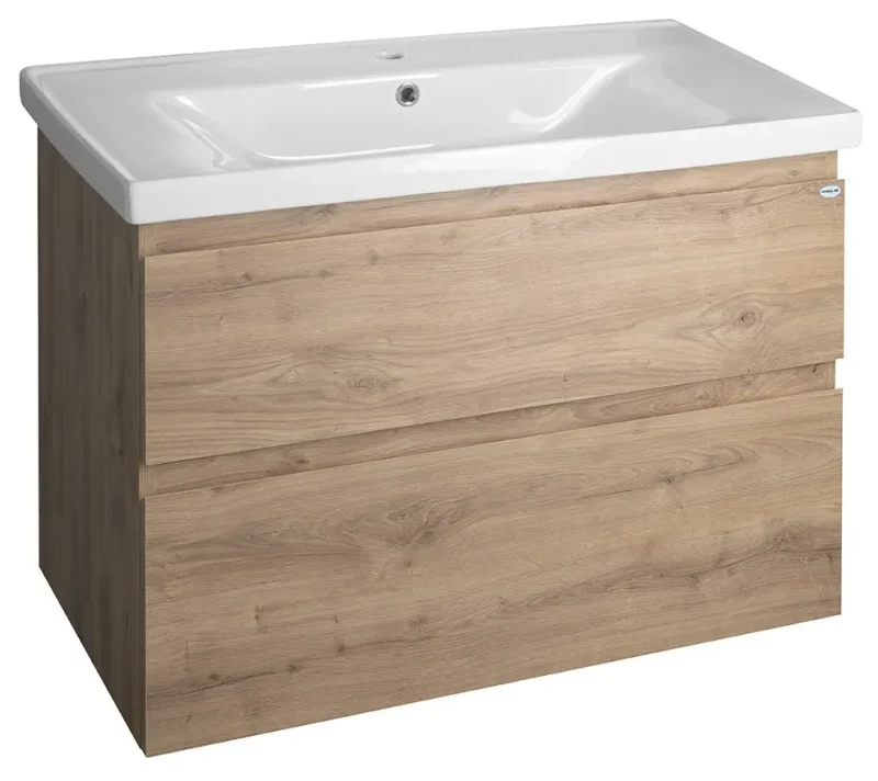 Aqualine Altair - izlietnes skapītis 60x87x45 cm, 2 atvilktnes, Emporio ozols AI390