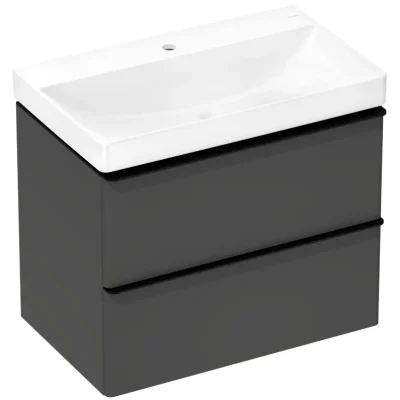 Hansgrohe Xelu Q - izlietne ar zemizlietnes skapi, 63x78x50 cm, 2 atvilktnes, matēti pelēks/matēti melns 54375670