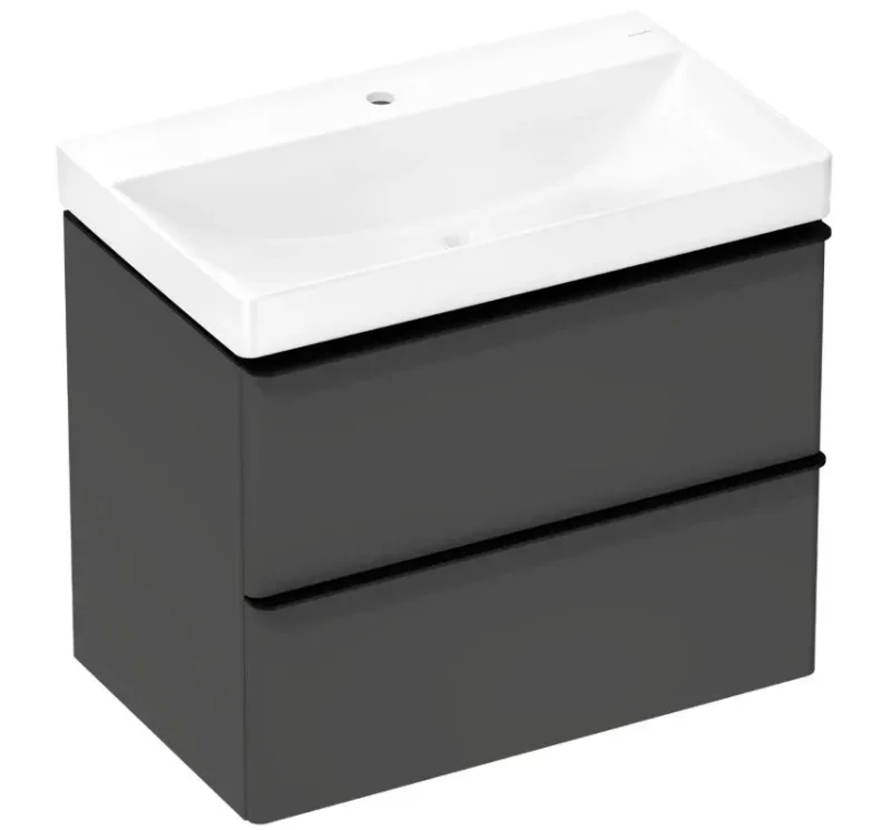 Hansgrohe Xelu Q - izlietne ar zemizlietnes skapi, 63x78x50 cm, 2 atvilktnes, matēti pelēks/matēti melns 54375670