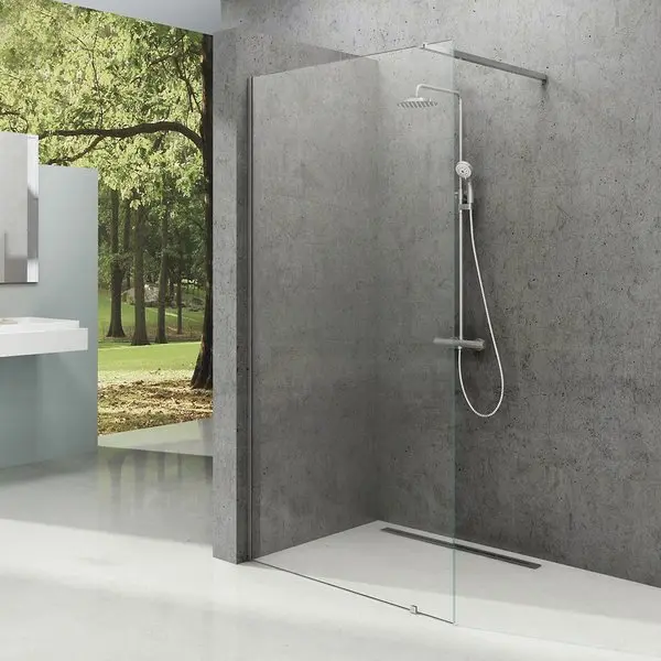 Ravak Walk-In - dušas siena Walk-in Wall, 80x200 cm, alumīnijs spīdīgs/caurspīdīgs stikls GW9W40C00Z1