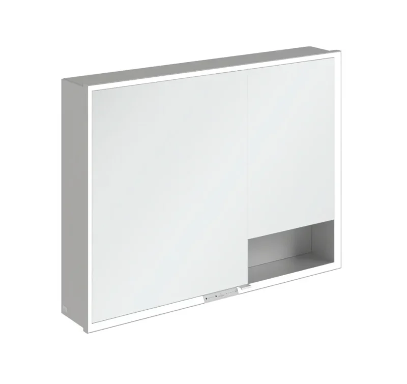 Villeroy & Boch My View+ - spoguļskapītis ar LED apgaismojumu 100x75x17 cm, 2 durvis, pelēks A4811000