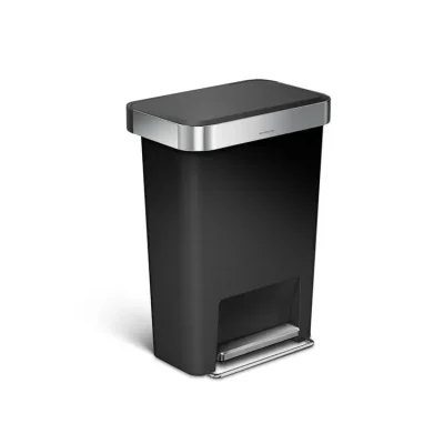 Simplehuman atkritumu tvertnes - atkritumu tvertne 45 l, ar maisiņu turētāju, nerūsējošais tērauds/melns CW1385CB