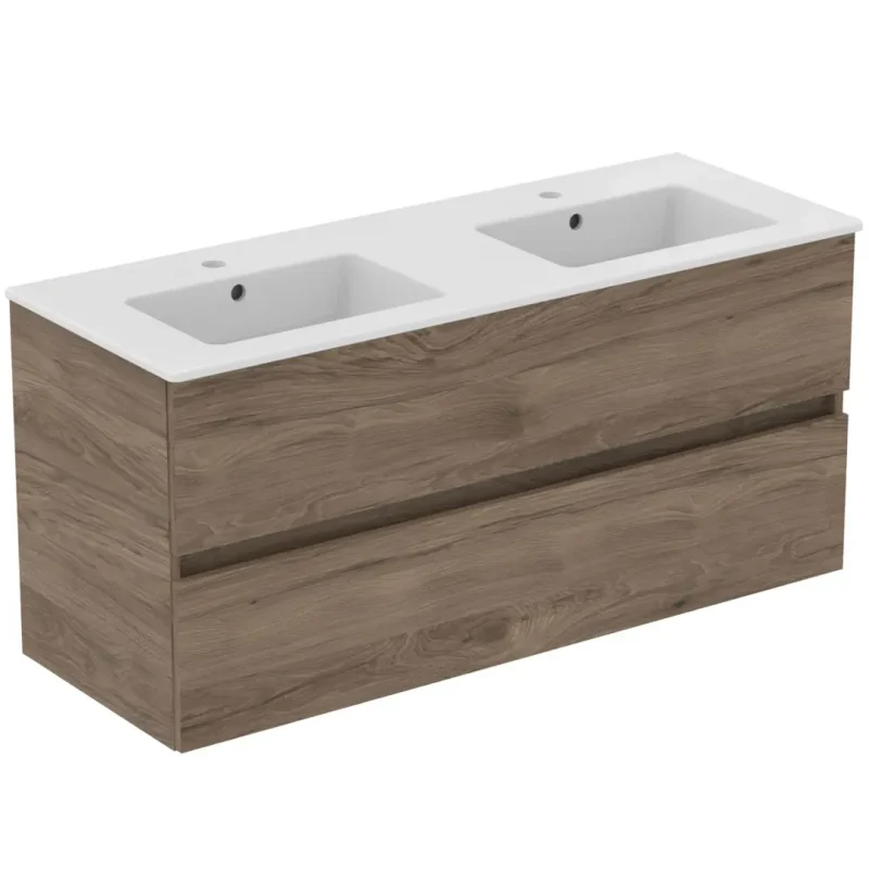 Ideal Standard Eurovit+ - dubultizlietne ar zemizlietnes skapi, 55x120x44 cm, 2 atvilktnes, valrieksts R0576Y9