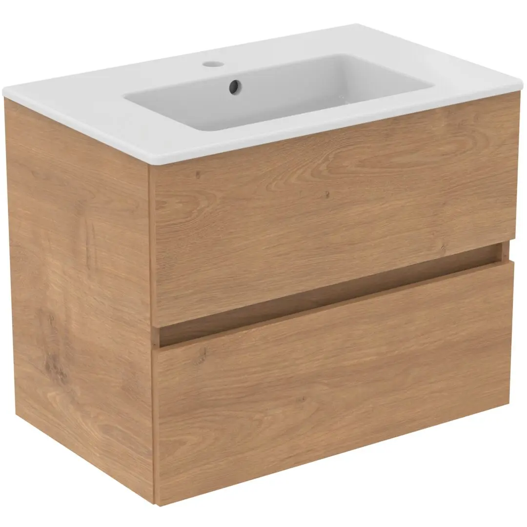 Ideal Standard Eurovit+ - izlietne ar zemizlietnes skapi, 55x70x44 cm, 2 atvilktnes, dabīgais ozols R0573Y8