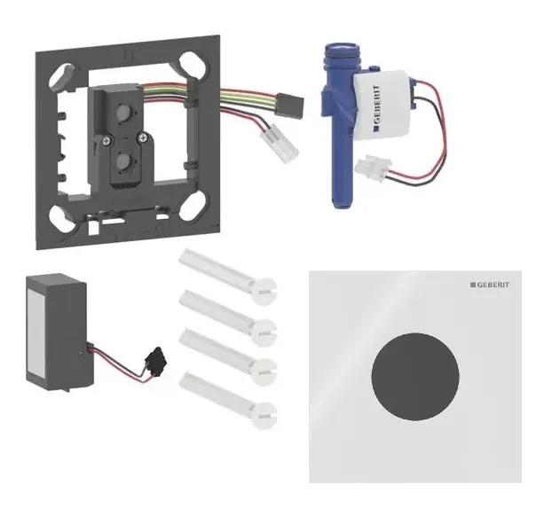 Geberit - Elektroniskā pisuāra skalošanas vadība tips 40, tīkla barošana, Bluetooth, stikls/balts 116.024.SI.1