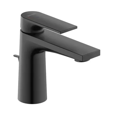 Duravit Tulum - izlietnes maisītājs ar noteci, FreshStart, matēti melns TU1011001046