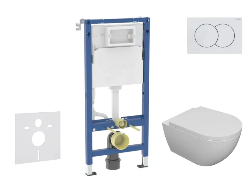 Geberit Duofix - komplekts priekšsienas elements, WC Oudee ar Softclose sēdekli un Delta01 vadības plati, Alpu balts SANI11CA3102B