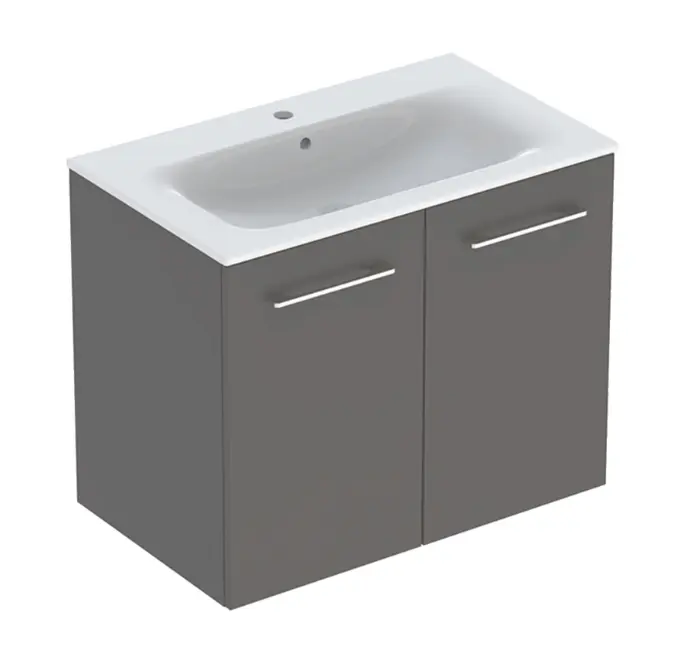 Geberit Selnova Square - izlietnes skapis 64x54x48 cm, ar izlietni, 2 durvis, lava matēts 501.257.00.1
