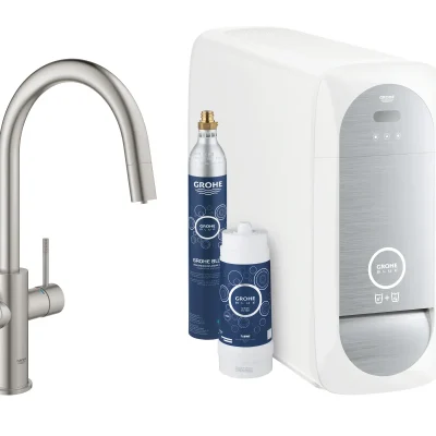 Grohe Blue Home - virtuves izlietnes maisītājs Connected, ar dzesēšanas iekārtu un ūdens filtru, SuperSteel 31541DC0
