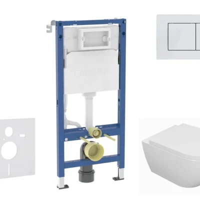 Geberit Duofix - komplekts priekšsienas elements, WC Oudee ar Softclose sēdekli un Delta30 vadības plati, Alpu balts SANI11CA3132B