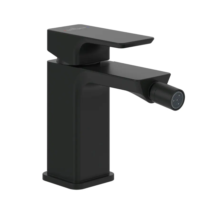 Villeroy & Boch Subway 3.0 - bidē maisītājs ar noteces komplektu, matēti melns TVB112001000K5