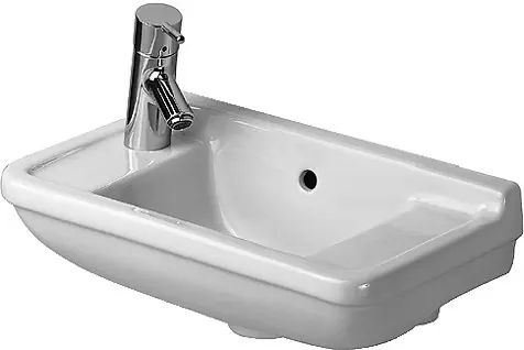 Duravit Starck 3 - rokas izlietne 50x26 cm, bez krāna cauruma, ar WonderGliss, balta 07515000001