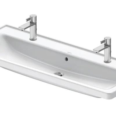 Duravit D-Neo - dubultizlietne 120 x 48 cm, ar pārplūdi, caurumu jaucējkrānam, balta 2367120024