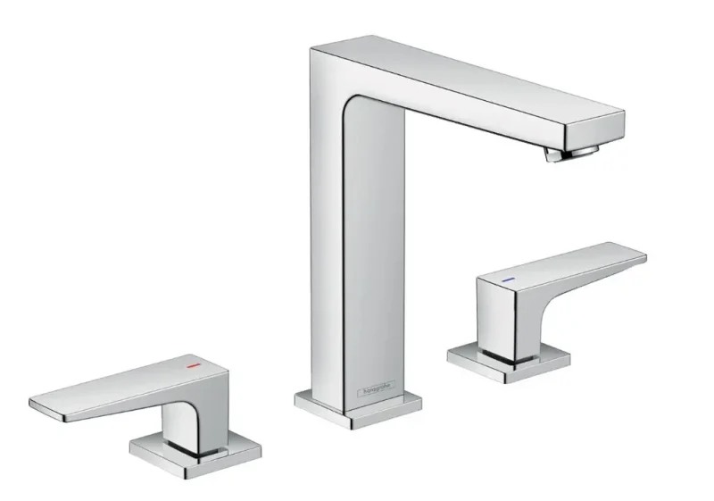 Hansgrohe Metropol - izlietnes maisītājs ar Push-Open noteces komplektu, 3 caurumu montāža, hroms 32515000