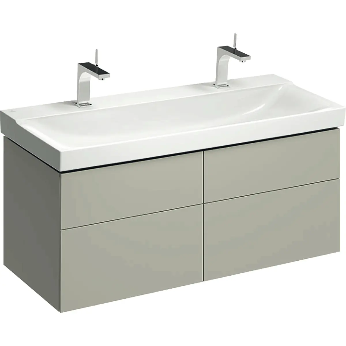 Geberit Xeno 2 - izlietnes skapītis 120 cm, ar LED apgaismojumu, 4 izvelkamām atvilktnēm, greige 500.518.00.1