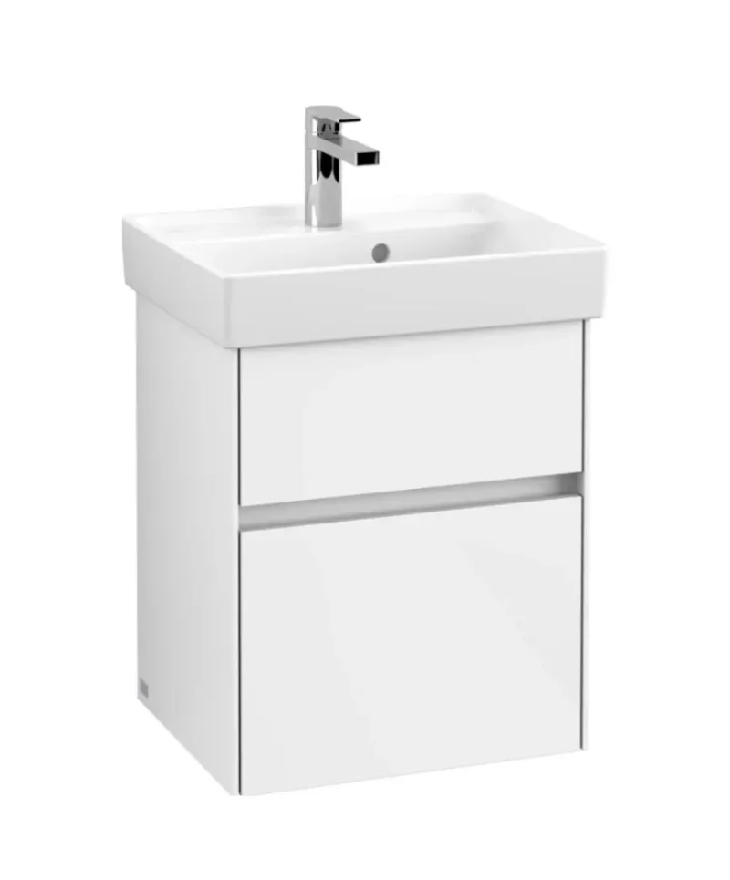 Villeroy & Boch Collaro - izlietnes skapītis, 46x55x37 cm, 2 atvilktnes, Glossy White C00600DH