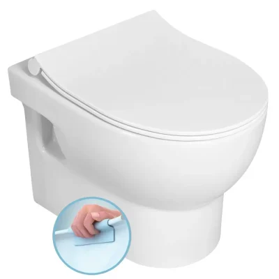 Aqualine sanitārā keramika - piekarināmais tualetes pods Absolut, bez apmales, balts 10AB02002