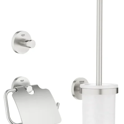 Grohe Essentials - tualetes piederumu komplekts 3 in 1, SuperSteel 40407DC1