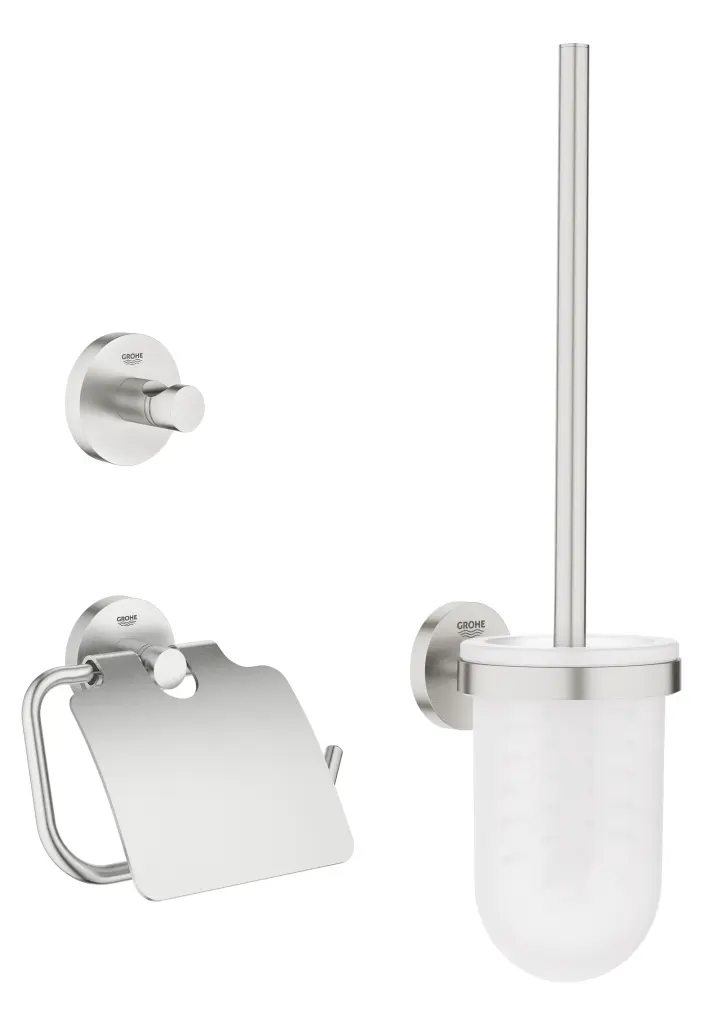 Grohe Essentials - tualetes piederumu komplekts 3 in 1, SuperSteel 40407DC1