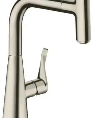 Hansgrohe M71 - virtuves izlietnes maisītājs M7115-H240 ar izvelkamu trauku dušu, sBOX, nerūsējošais tērauds 73802800