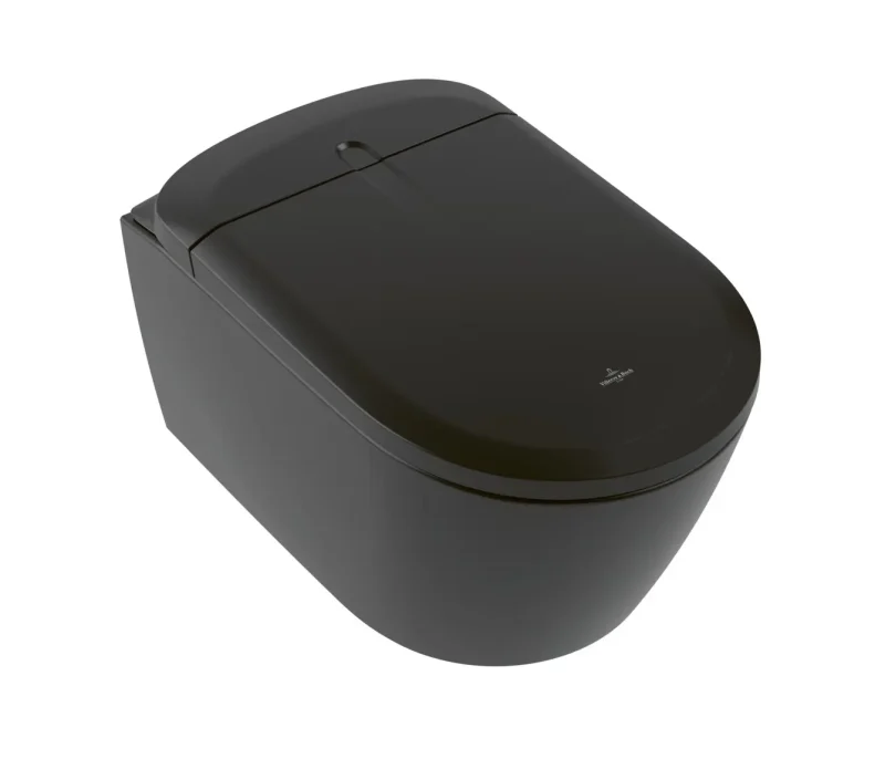 Villeroy & Boch ViClean - elektronisks bidē ar keramiku, montāža pie sienas, DirectFlush, CeramicPlus, SoftClosing, melns V16EN2R7