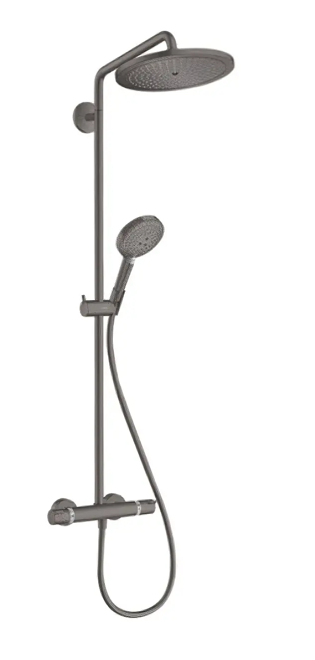 Hansgrohe Croma Select S - dušas kolonna Showerpipe 280 ar termostata maisītāju, melns hroms matēts 26890340