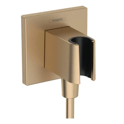Hansgrohe Fixfit - sienas pieslēguma līkums ar dušas turētāju, birstēts bronzas tonis 26889140