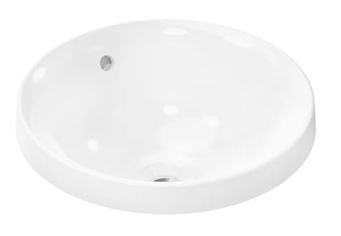 Hansgrohe Xuniva S - roku mazgājamā izlietne, diametrs 40 cm, ar pārplūdi, bez jaucējkrāna cauruma, SmartClean, balta 61054450