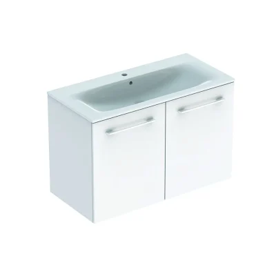 Geberit Selnova Square - izlietnes skapītis 64x54x48 cm, ar izlietni, 2 durvis, spīdīgi balts 501.260.00.1