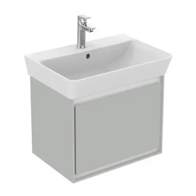 Ideal Standard Connect Air - izlietnes skapītis Cube 55 cm, 48x41x40 cm, gaiši pelēks spīdīgs/balts matēts E0844EQ