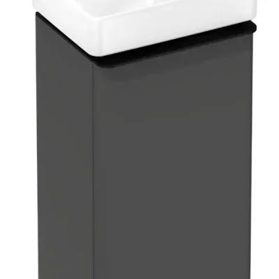Hansgrohe Xelu Q - rokas izlietne ar zemizlietnes skapi, 63x34x27 cm, 1 durvis, eņģes labajā pusē, matēti pelēks/matēti melns 54366670